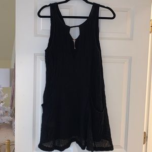 Free People black linen dress size small